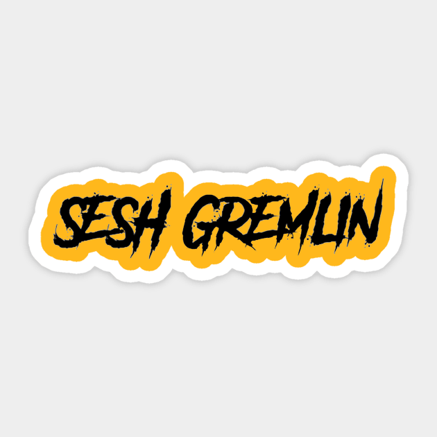 Sesh Gremlin Small Writing Sticker by Dudey Rhino